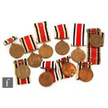 Ten George V Special Constabulary Long Service medals one with Long Service 1933 bar to Ernest