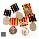 Three Civil Defense Long Service medals (British reverse) with three Voluntary Medical Service