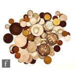 Various George III to Elizabeth II coins to include twopence 1797, crowns 1889 and 1890,