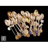 A collection of Edwardian and later silver teaspoons of sporting and hobby interest, mostly with