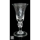 A 1937 Royal Brierley Coronation crystal glass goblet for King George VI in the 18th Century taste
