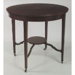 An attractive Edwardian inlaid mahogany circular Centre Table, with underneath shelf,