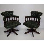 A fine pair of Captains Swivel Office Chairs, by Winchester Furniture Company,
