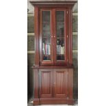 A matching pair of tall mahogany Bookcases, of narrow proportions,