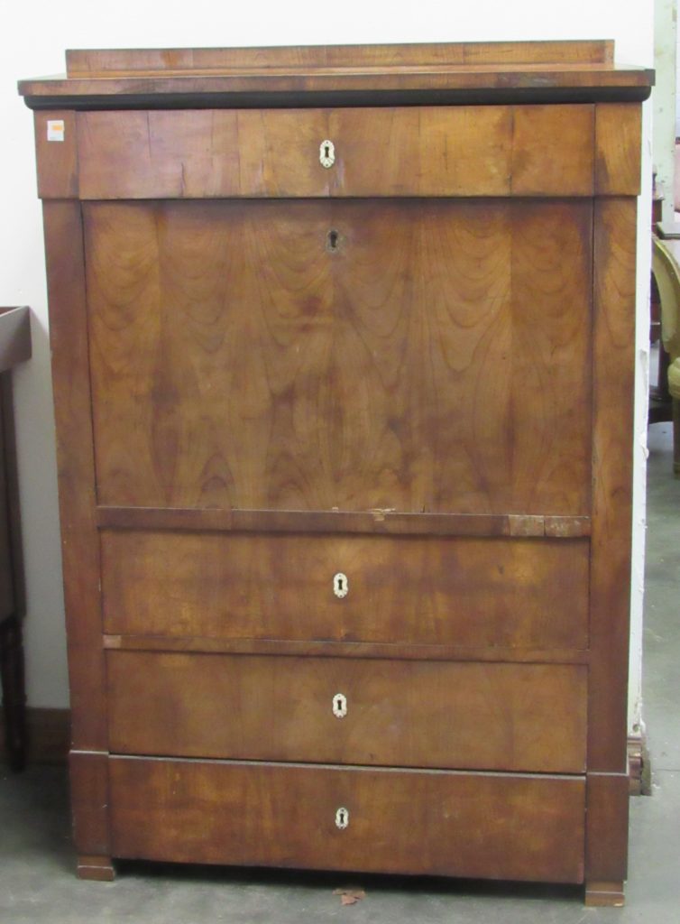 A 19th Century Biedermeier walnut Bureau Abbatant,