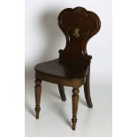 A 19th Century mahogany shield back Hall Chair,