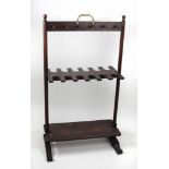 A good quality 19th Century mahogany framed Gun Rack, with brass carrying handle.