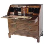 A good early George III period figured mahogany Bureau Desk,