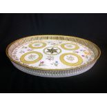 A heavy 19th Century large English porcelain oval Gallery Tray,