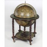 An unusual Drinks Cabinet, in the shape of a Globe on a stand,