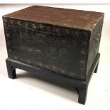 A 19th Century lacquered Chinese Trunk on Stand,