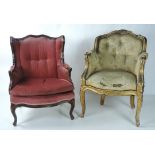 A good quality 19th Century giltwood Fauteuil, with shaped carved back,