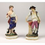 An attractive small pair of late 18th Century Derby Figures, Lady & Gent, each approx. 15.