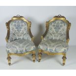An attractive pair of late 19th Century carved giltwood Chairs,