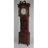 An attractive early Victorian Grandfather Clock, in figured and crossbanded mahogany case,