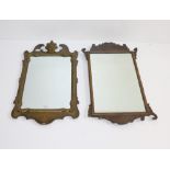 A Georgian mahogany framed Wall Mirror, together with another similar Wall Mirror (modern).