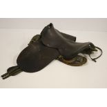 An English leather horse Saddle, by Walsall, stamped D. Mason.