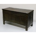 A good quality late 18th Century carved oak Coffer with three reeded and carved front panels and