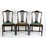 A set of 6 Georgian style mahogany Chairs, possibly by Hicks, open splat back,