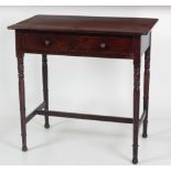 A 19th Century Irish mahogany Side Table, with frieze drawer and brass handles,