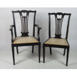 A set of five Chippendale style mahogany Dining Chairs, including two carvers and three chairs,