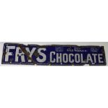 An original large "Fry's Chocolate" sign 38cms x 188cms (15" x 74"), worn, as a sign, w.a.f.