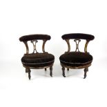 A pair of small early Victorian walnut Nursery Chairs,