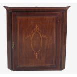 A fine quality Edwardian inlaid mahogany Hanging Corner Cabinet,