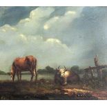 18th Century Dutch School in the Style of Albert Cuyp "Cattle Resting by a Lake" O.O.B., approx.