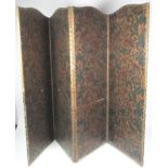A large four leaf Victorian embossed paper Draught Screen, decorated with flowers,