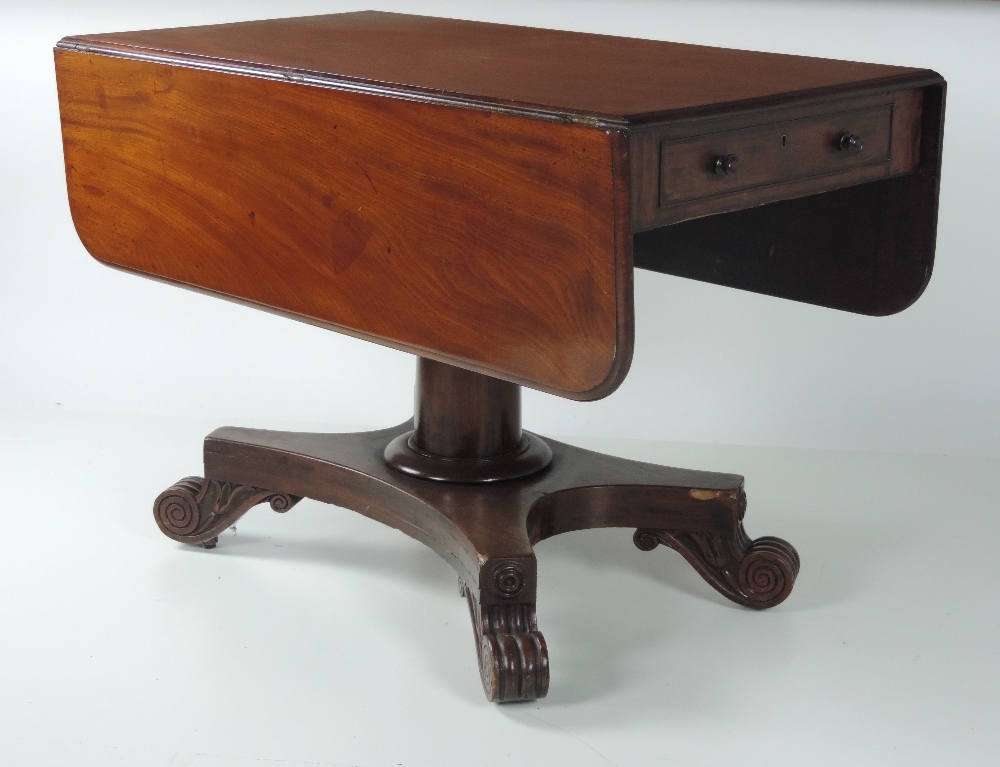 A late William IV falling leaf Dining Table,