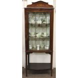 An Edwardian inlaid dome fronted Display Cabinet, of small proportions,