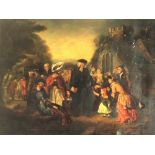 19th Century English School "The Village Church with Preacher amongst his Congregation,