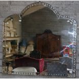 A large Venetian Mirror, with triple dome top and beaded sides.