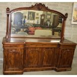 A good quality early Victorian figured mahogany inverted breakfront Sideboard,
