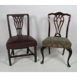 A 19th Century Dining Chair, and a later Dining Chair with cabriole legs.
