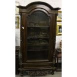 A very good attractive carved walnut Display Cabinet, glazed on three sides,