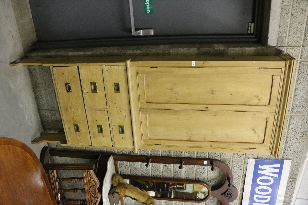 A collection of pitch pine Kitchen Items, including hanging press, wardrobe, and two drawer press, - Image 2 of 3