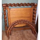 An unusual 19th Century oak Single Bed,