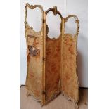 A fine 19th Century carved giltwood three fold Dressing Screen,