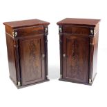 A pair of 19th Century Regency figured mahogany Pedestals,