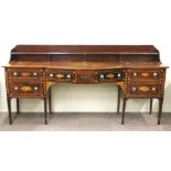 An attractive and fine quality large George III style inlaid Sideboard,