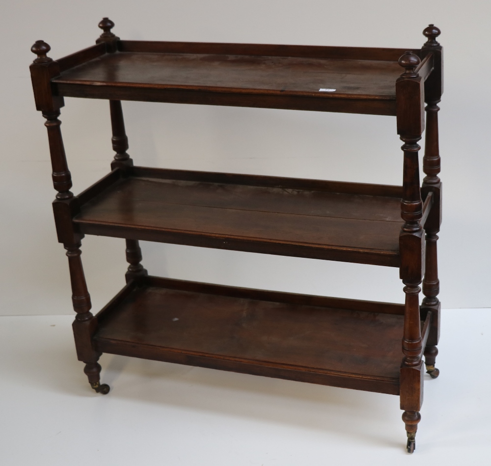 A small three tier mahogany Dumbwaiter.