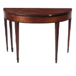 A 19th Century Irish mahogany crossbanded D-end fold-over Card Table,