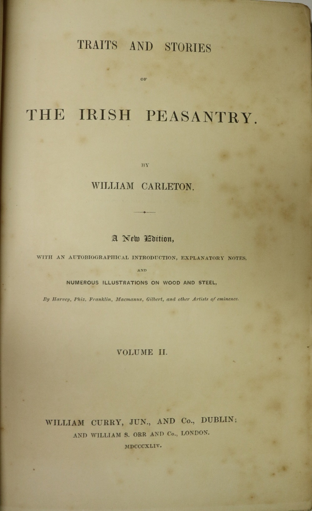 Carleton (Wm.) Traits and Stories of The Irish Peasantry, 2 vols. D. 1843. New Edn. add. litho. - Image 2 of 2