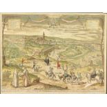 Coloured Engraving Maps: [Hoefragel (Georg)] Braun and Hagenburg - Panoramic View of Seville