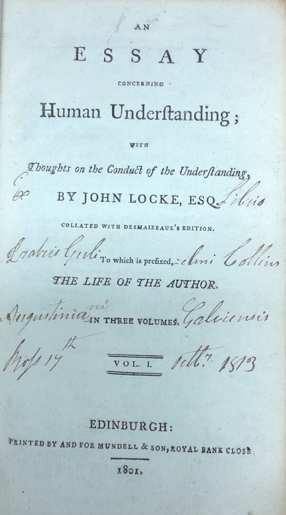 Locke (John) An Essay concerning Human Understanding, 3 vols. 12mo Edin. 1801. Cont. - Image 2 of 2
