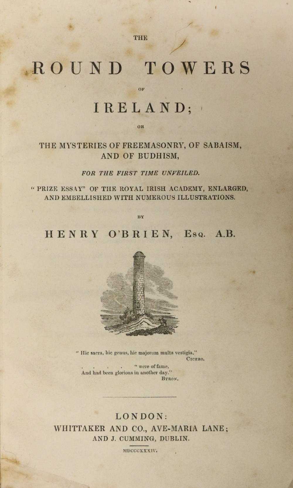 Keane (Marcus) The Towers and Temples of Ancient Ireland, 4to D. 1867. First Edn., add. illus.