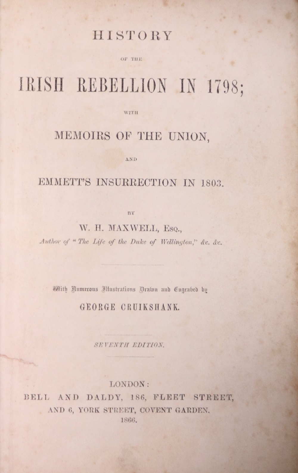 Maxwell (W.H.) History of the Irish Rebellion of 1798, L. 1866. Illus., cont. hf. mor. - Image 3 of 3