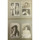 Postcards etc: A thick Edwardian Postcard Album of actors, actresses,